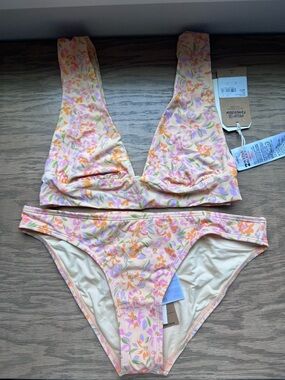 Billabong Sweet Oasis Plunge Top + Bottoms Washed Nectar